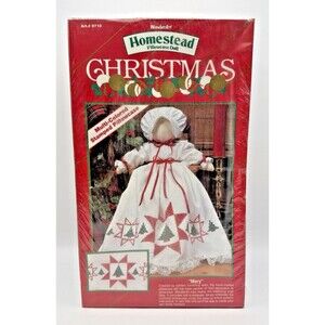 WonderArt Homestead Christmas Mary Pillowcase Doll Kit 9710 Sealed Vintage